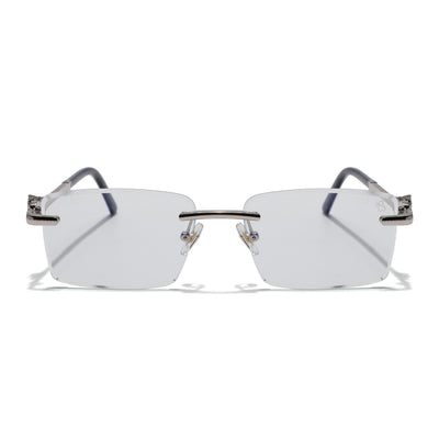 Eyejack Reflex Photochromic Silver Rimless Eyeglasses for Men & Women (ZX98537BFCL2523)