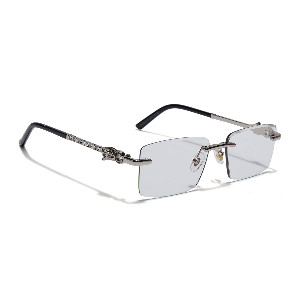 Eyejack Reflex Photochromic Silver Rimless Eyeglasses for Men & Women (ZX98537BFCL2523)