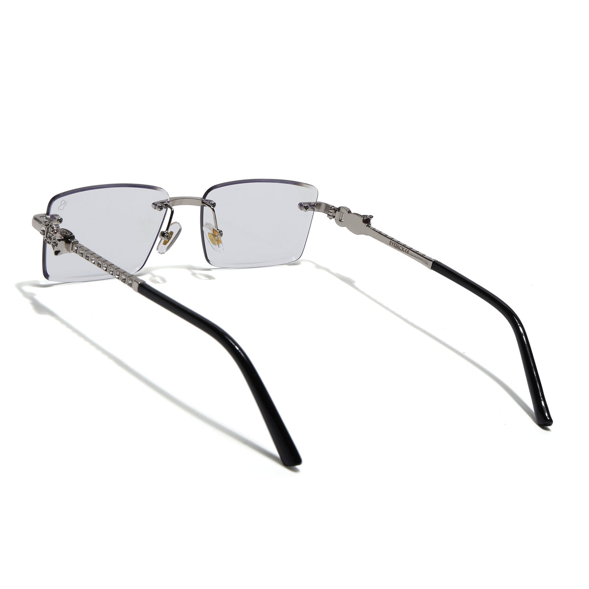 Eyejack Reflex Photochromic Silver Rimless Eyeglasses for Men & Women (ZX98537BFCL2523)