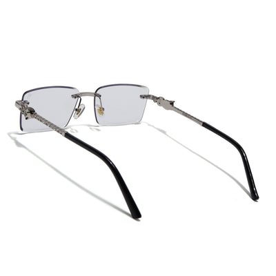 Eyejack Reflex Photochromic Silver Rimless Eyeglasses for Men & Women (ZX98537BFCL2523)