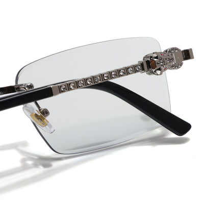 Eyejack Reflex Photochromic Silver Rimless Eyeglasses for Men & Women (ZX98537BFCL2523)