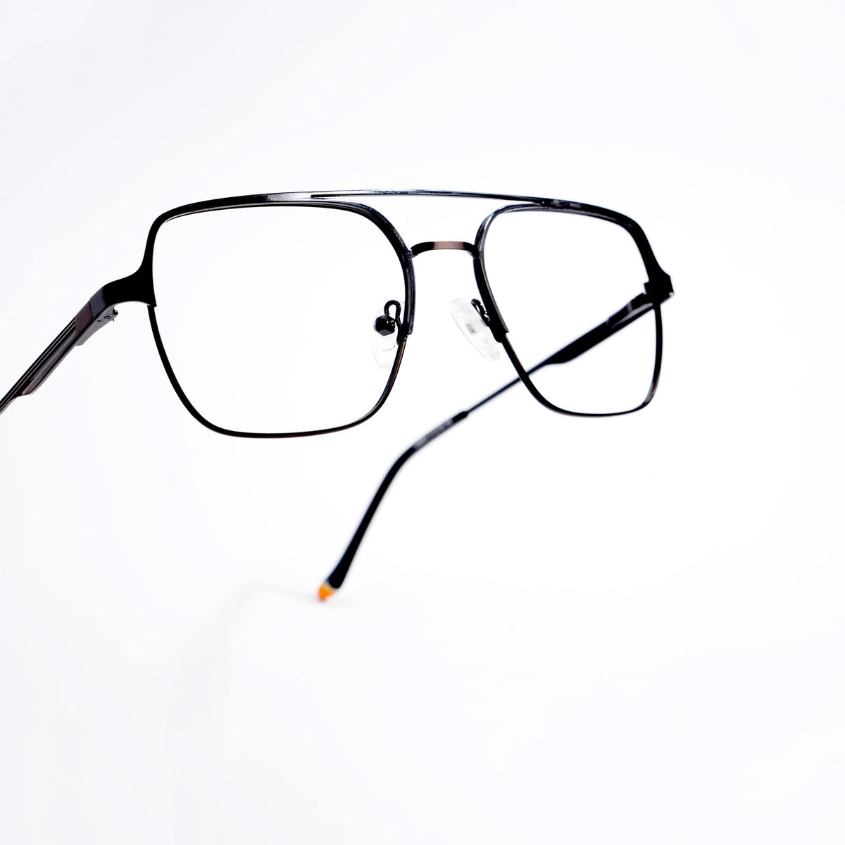 EyeJack DISK Black & Grey Wayfarer Eyeglasses for Men & Women (128603CL180-C1)