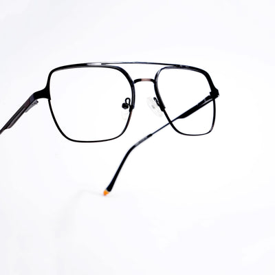 EyeJack DISK Black & Grey Wayfarer Eyeglasses for Men & Women (128603CL180-C1)
