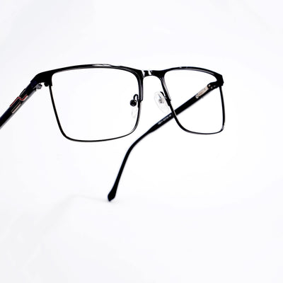 EyeJack DISK Shine Black & Grey Rectangle Eyeglasses for Men & Women (128614CL240-C2)