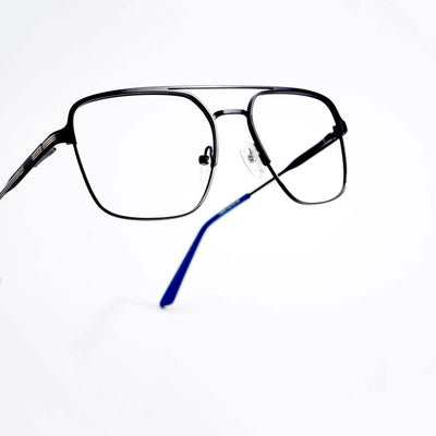 EyeJack DISK Black & Grey Wayfarer Eyeglasses for Men & Women (128605CL190-C1)