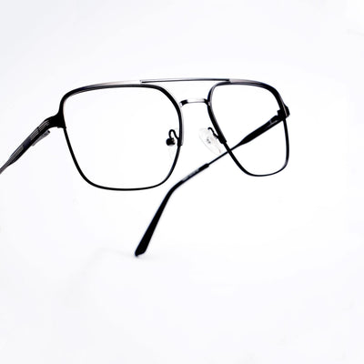 EyeJack DISK Black & Grey Wayfarer Eyeglasses for Men & Women (128605CL192-C3)