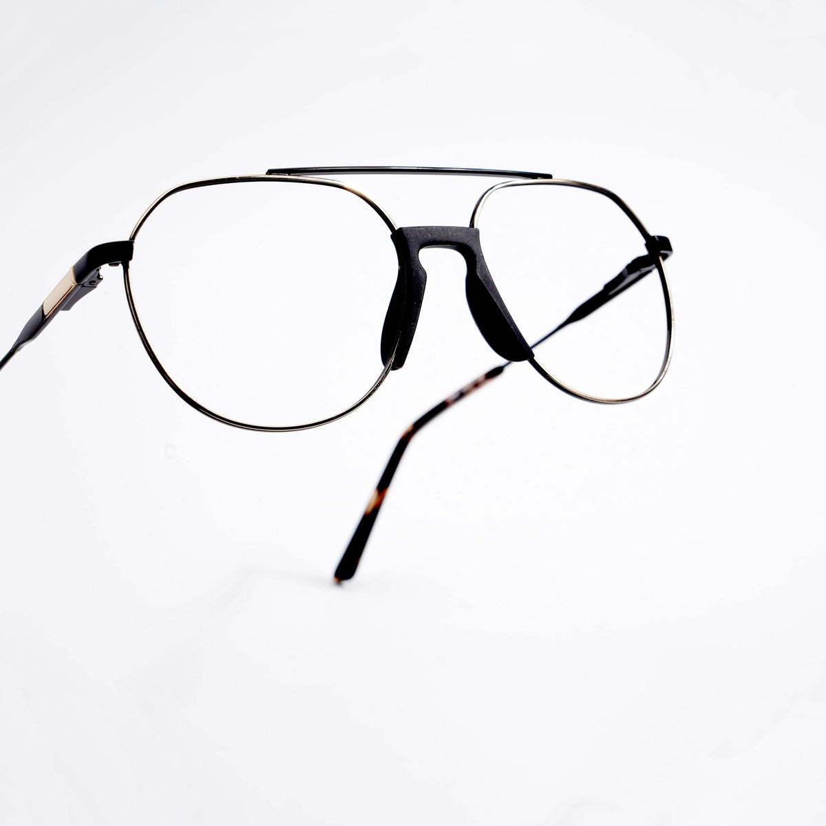 EyeJack DISK Golden & Black Wayfarer Eyeglasses for Men & Women (128607CL203-C2)