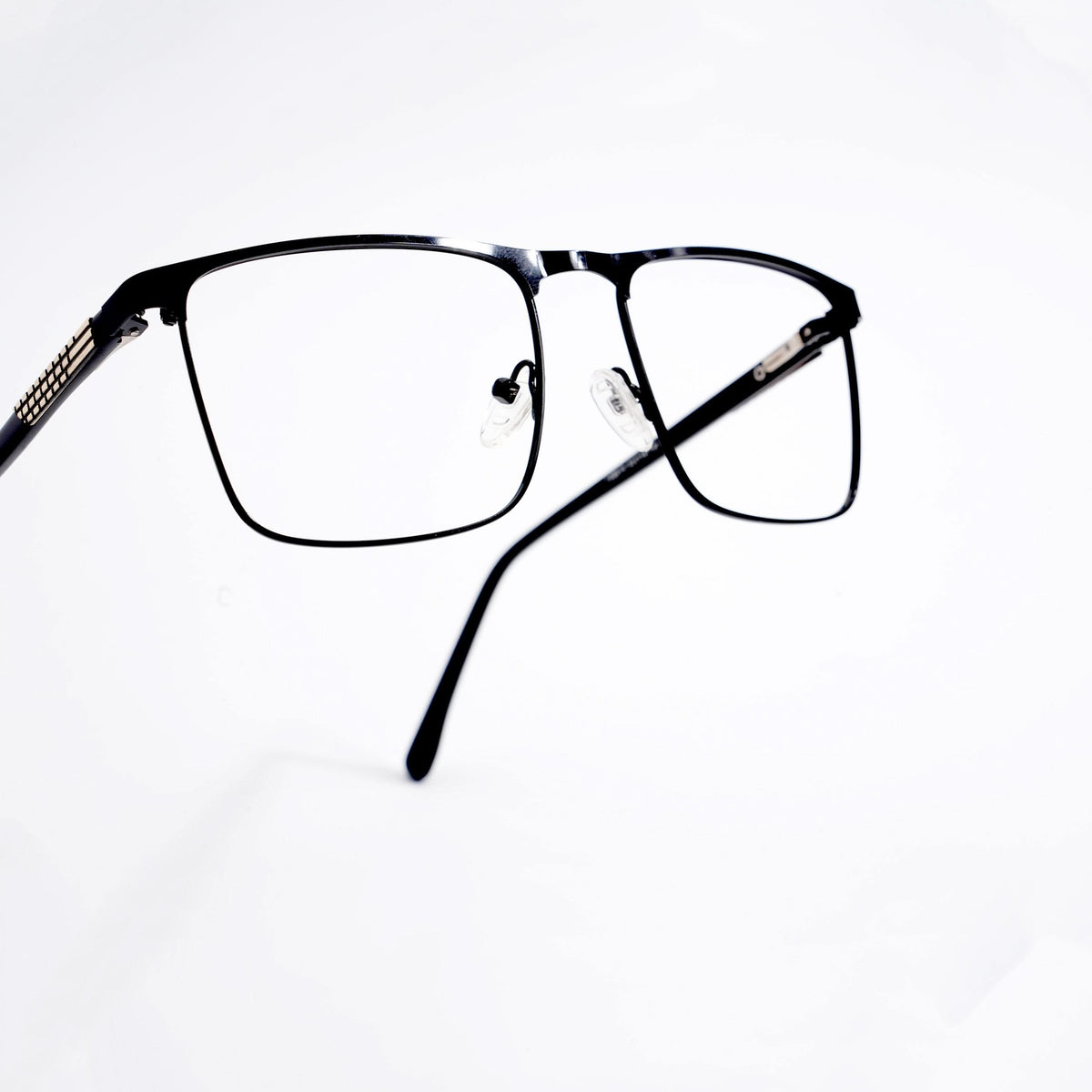 EyeJack DISK Shine Black Square Eyeglasses for Men & Women (128615CL244-C1)
