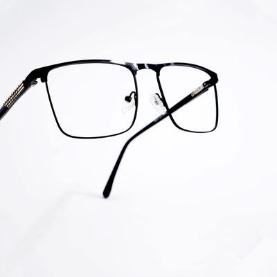 EyeJack DISK Shine Black Square Eyeglasses for Men & Women (128615CL244-C1)