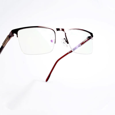 EyeJack DISK Brown Half Rim Eyeglasses for Men & Women (128613CL238-C5)