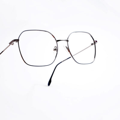 EyeJack DISK Grey Geometric Eyeglasses for Men & Women (128611CL225-C2)