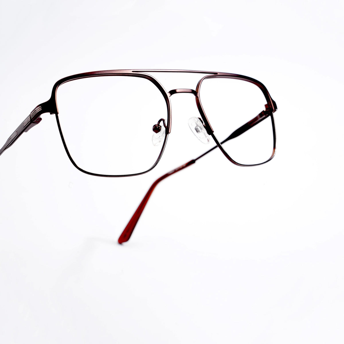 EyeJack DISK Brown & Grey Wayfarer Eyeglasses for Men & Women (128605CL194-C5)
