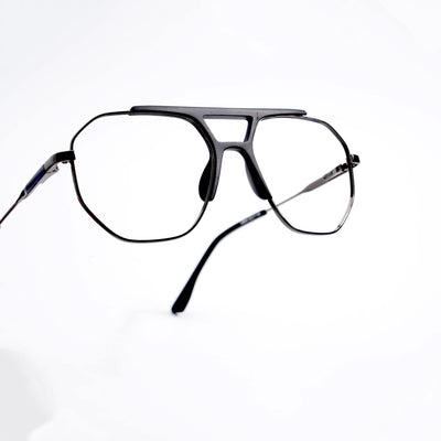 EyeJack DISK Black & Grey Wayfarer Eyeglasses for Men & Women (128609CL213-C1)