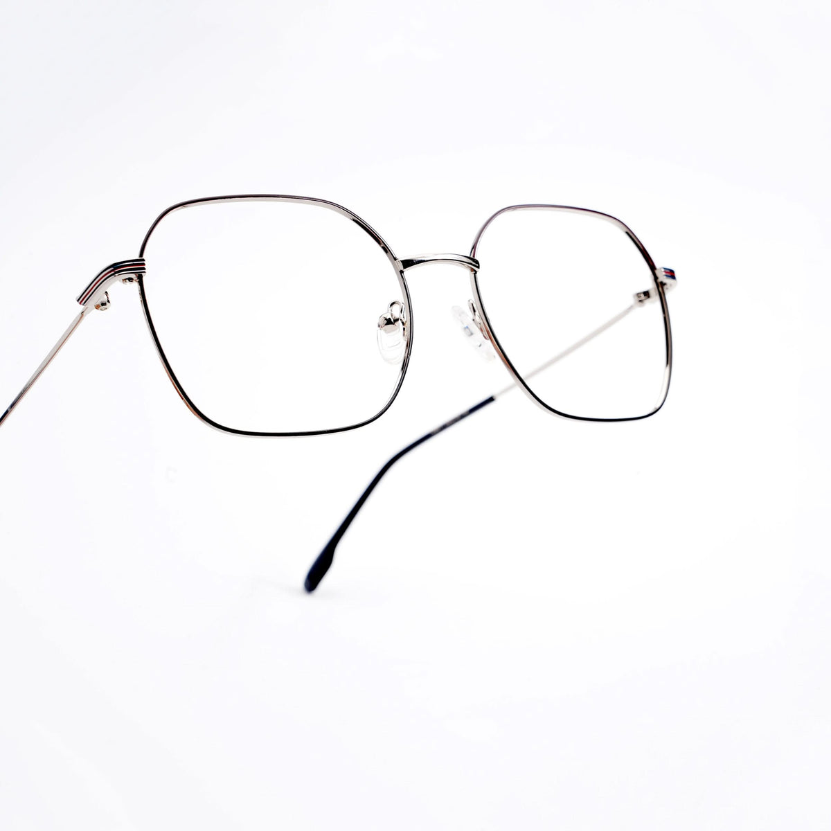 EyeJack DISK Black & Grey Geometric Eyeglasses for Men & Women (128611CL228-C5)