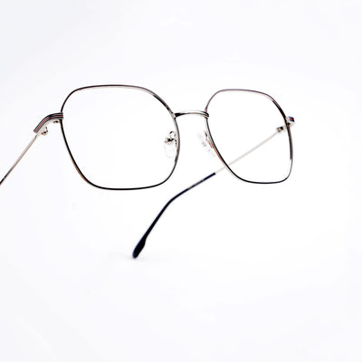 EyeJack DISK Black & Grey Geometric Eyeglasses for Men & Women (128611CL228-C5)