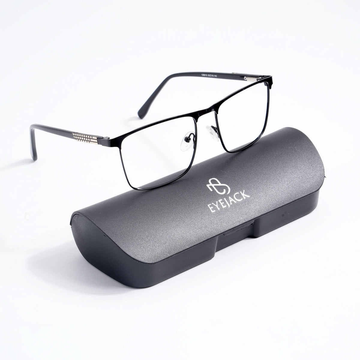 EyeJack DISK Shine Black Square Eyeglasses for Men & Women (128615CL244-C1)