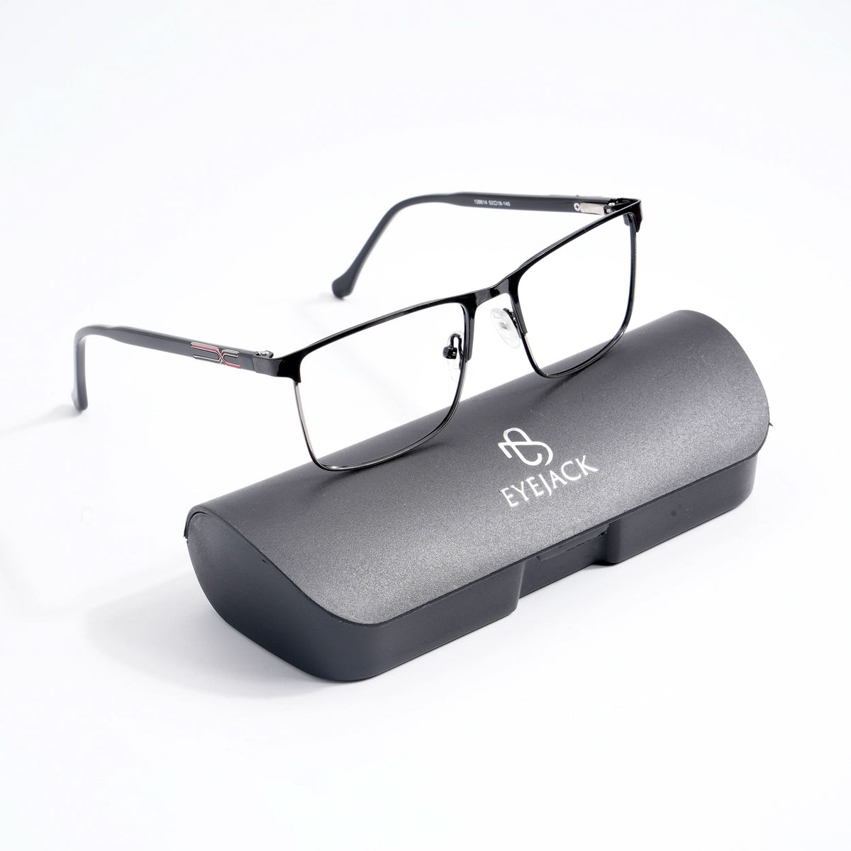 EyeJack DISK Shine Black & Grey Rectangle Eyeglasses for Men & Women (128614CL240-C2)