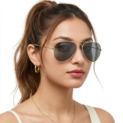 Classic Golden Aviator I Grey Lense - (3025CL976)