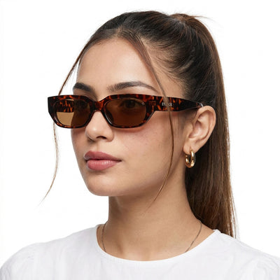 Eyejack Demi Brown Rectangle Sunglasses for Men & Women (3563CL988)