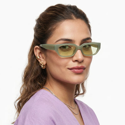 Eyejack Olive Rectangle Sunglasses for Men & Women (3563CL985)