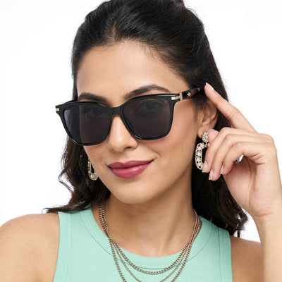 Eyejack Square Sunglasses for Men & Women (Black Lens | Black Frame - 90161CL770)