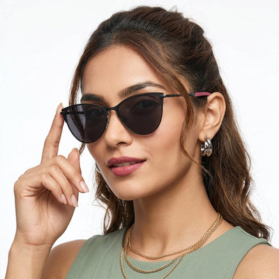 Eyejack Black Cateye Sunglasses for Women (7030CL843)