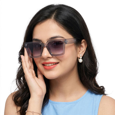 Eyejack Grey Square Sunglasses for Men & Women (98018CL1155)
