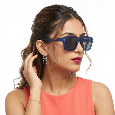 Eyejack Blue Wayfarer Sunglasses for Men & Women (5618CL1042)