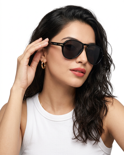Eyejack Black Aviator Sunglasses for Men & Women (986CL972)