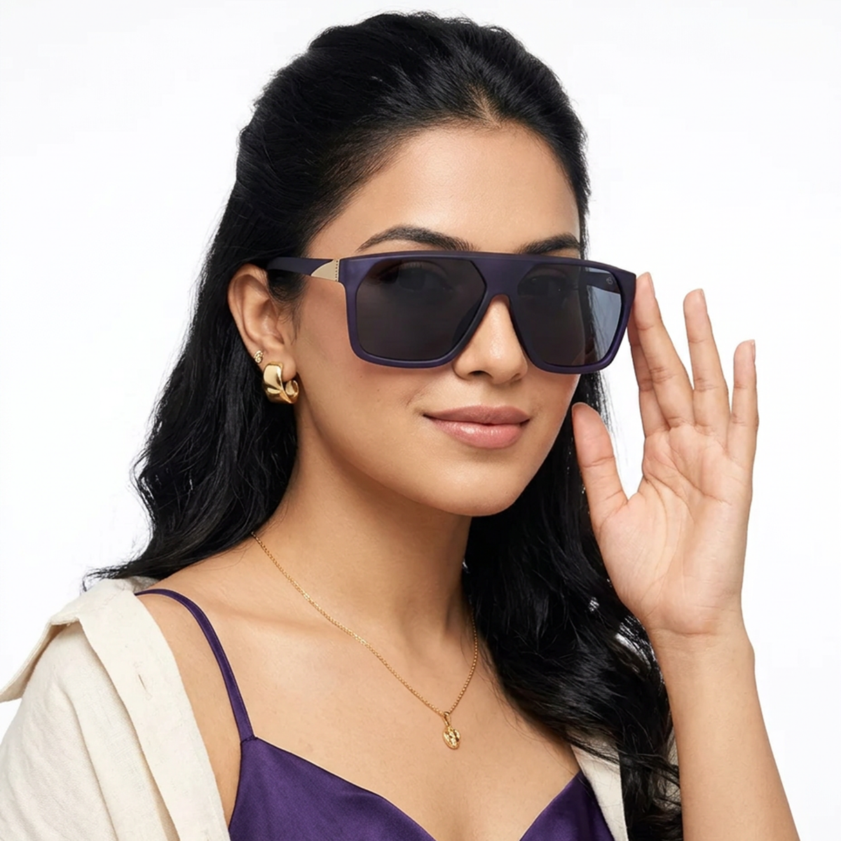 Eyejack Blue Wayfarer Sunglasses for Men & Women (8024CL1051)