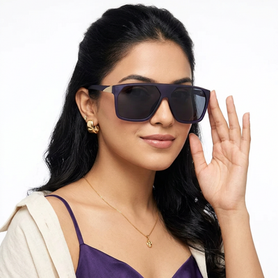 Eyejack Blue Wayfarer Sunglasses for Men & Women (8024CL1051)