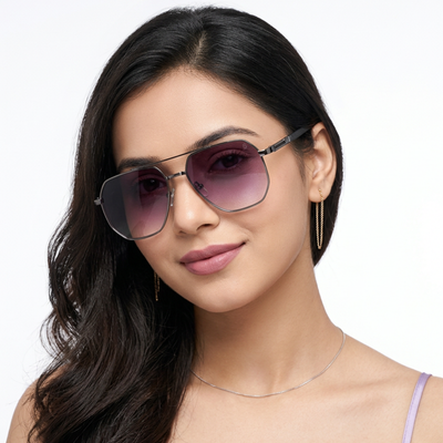 Eyejack Grey Square Sunglasses for Men & Women (7009CL874)