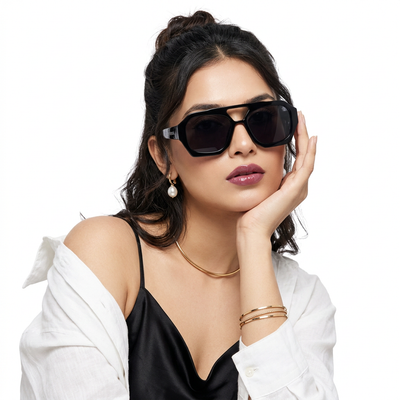 Eyejack Black Wayfarer Sunglasses for Men & Women (3761CL1003)