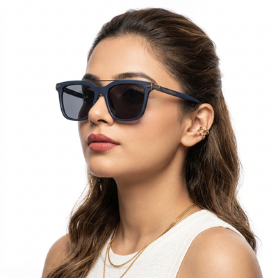 Eyejack Blue Wayfarer Polarized Sunglasses for Men & Women (868PCL2138)