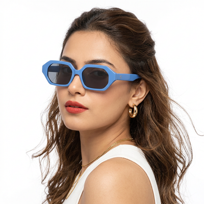 Eyejack Blue Square Sunglasses for Men & Women (5088CL1256)