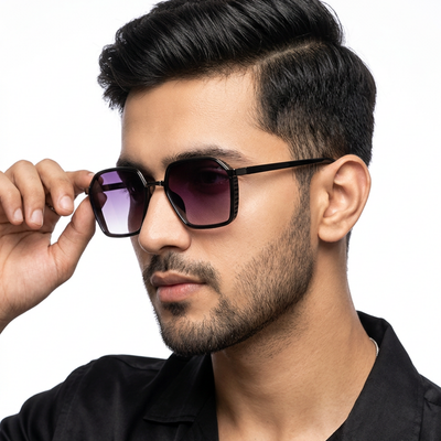 Eyejack Grey Square Sunglasses for Men & Women (B80745CL837)