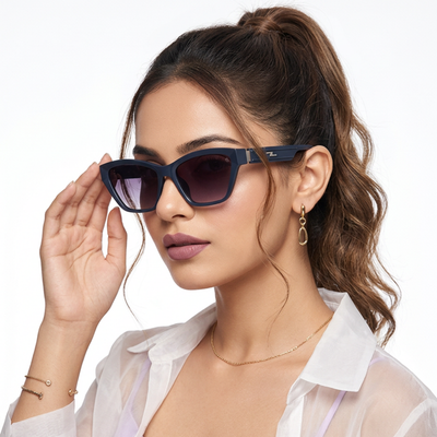 Eyejack Grey & Clear Cateye Sunglasses for Women (90152CL763)