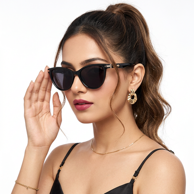 Eyejack Black Cateye Sunglasses for Women (90160CL814)