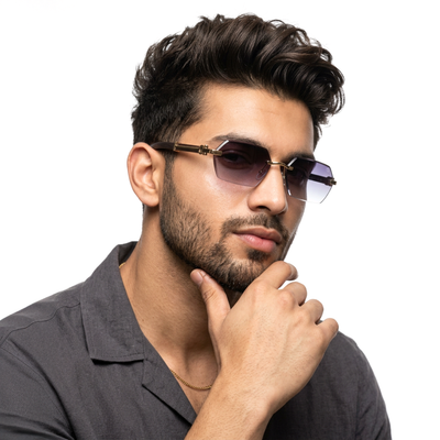 Essence Steel - Golden Rimless Sunglasses I Grey Lens - C669CL2564