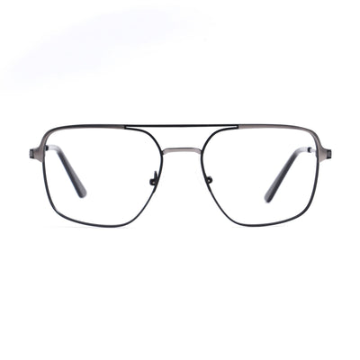 EyeJack DISK Black & Grey Wayfarer Eyeglasses for Men & Women (128605CL192-C3)
