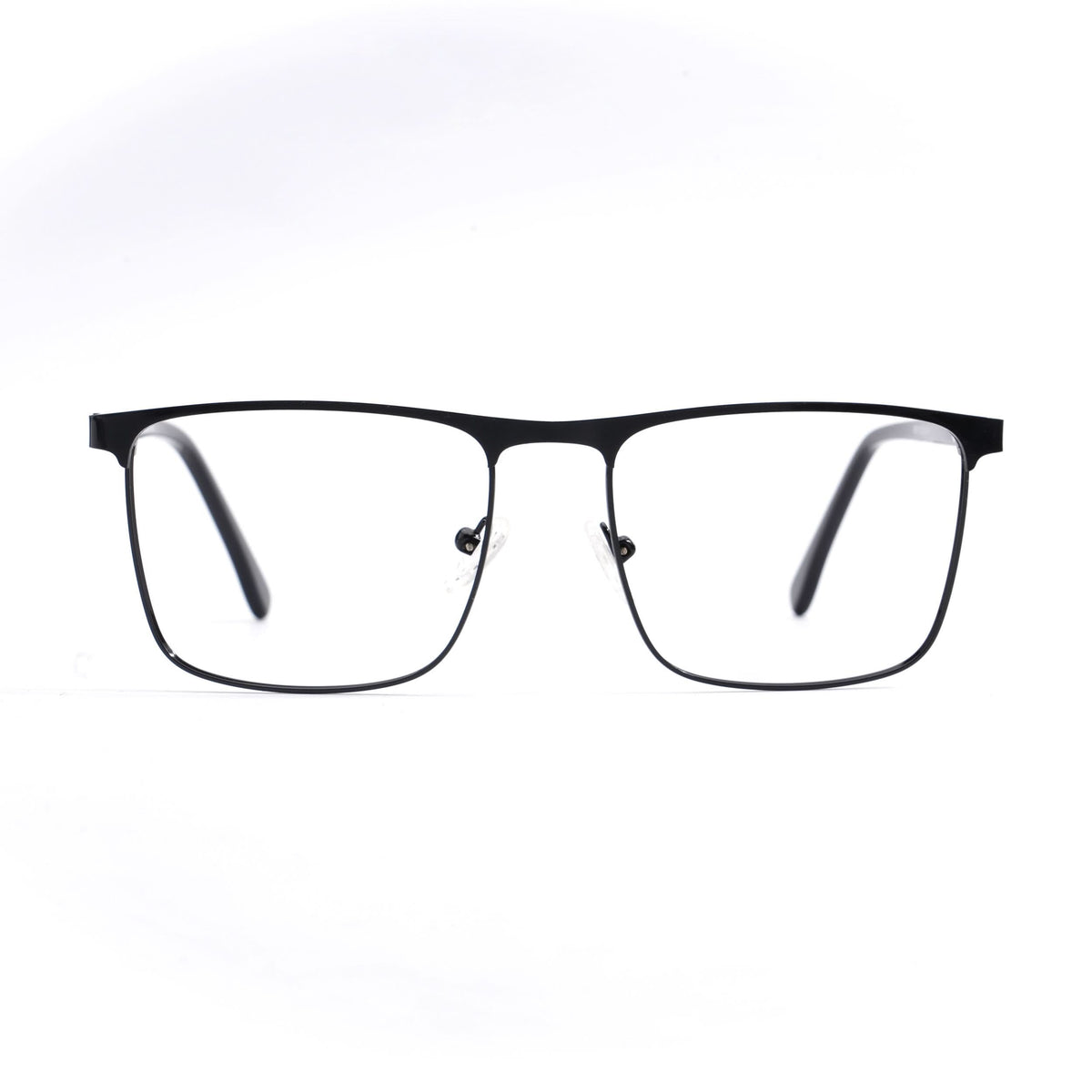 EyeJack DISK Shine Black Square Eyeglasses for Men & Women (128615CL244-C1)