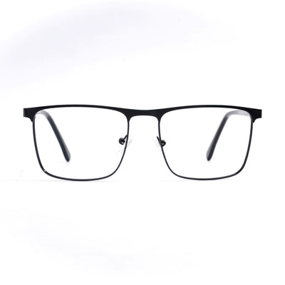 EyeJack DISK Shine Black Square Eyeglasses for Men & Women (128615CL244-C1)