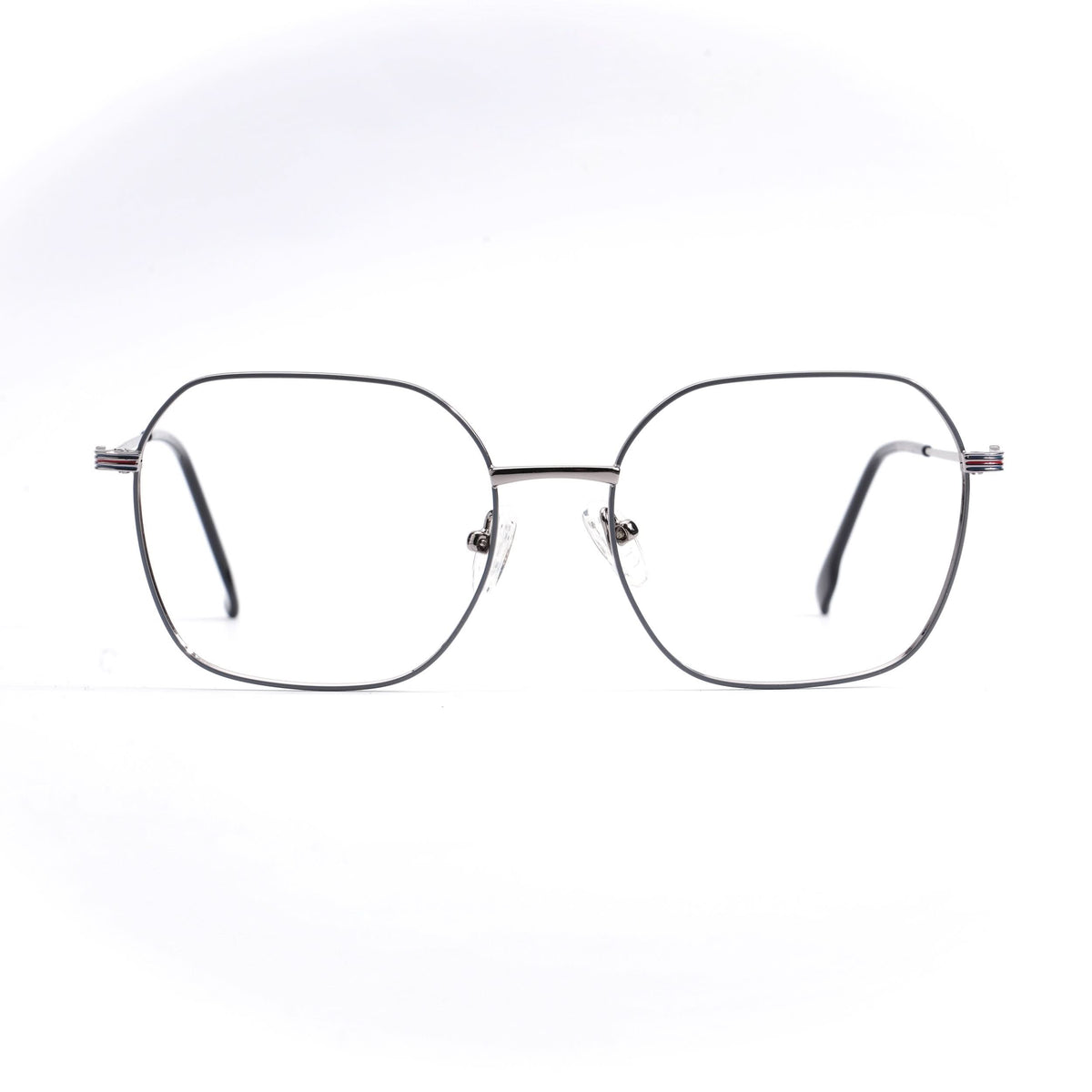 EyeJack DISK Grey Geometric Eyeglasses for Men & Women (128611CL225-C2)