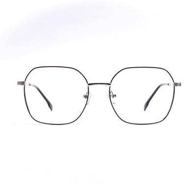 EyeJack DISK Black & Grey Geometric Eyeglasses for Men & Women (128611CL228-C5)