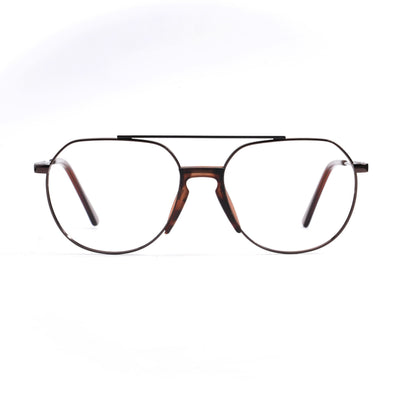 EyeJack DISK Brown & Black Wayfarer Eyeglasses for Men & Women (128607CL204-C3)
