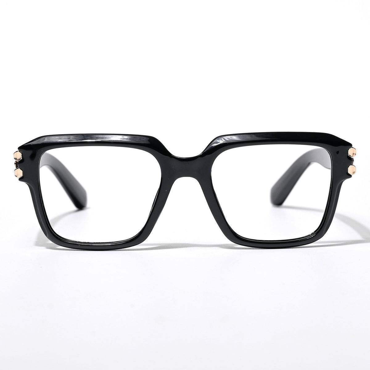 Eyejack Wolf Shine Black Square Eyeglasses for Men & Women (82110CL586-C1)