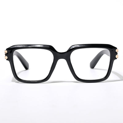 Eyejack Wolf Shine Black Square Eyeglasses for Men & Women (82110CL586-C1)