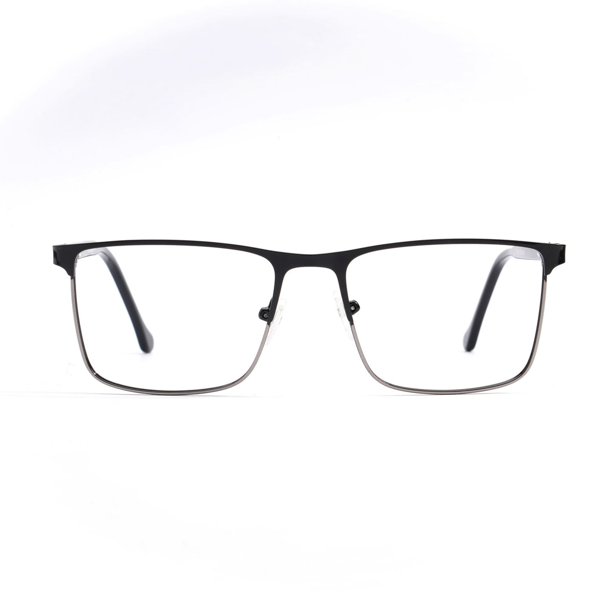 EyeJack DISK Shine Black & Grey Rectangle Eyeglasses for Men & Women (128614CL240-C2)