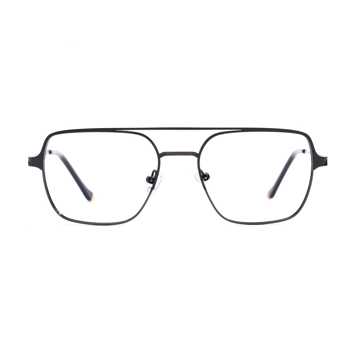 EyeJack DISK Black & Grey Wayfarer Eyeglasses for Men & Women (128603CL180-C1)