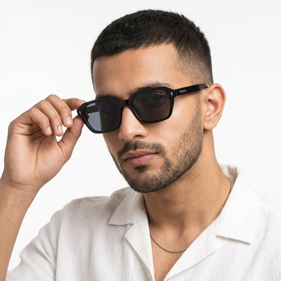Eyejack Black Square Sunglasses for Men & Women (3740CL999)